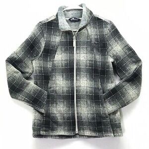 North Face Jacket Women’s Plaid Full Zip Up Sweater Fleece Large